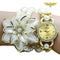 Montre bracelet perles et fleurs Blanc