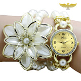 Montre bracelet perles et fleurs