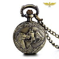 Montre collier à gousset chevaux