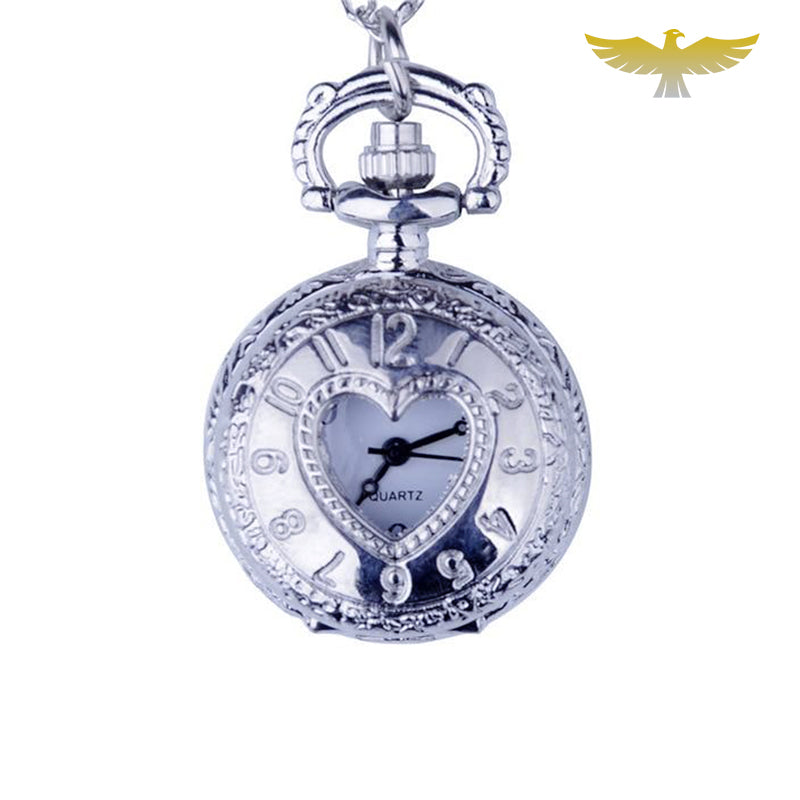 Montre collier antique coeur à quartz