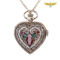 Montre collier cœur de diamants