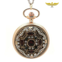 Montre collier or et pierres