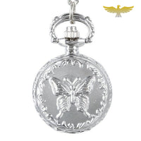 Montre collier papillon d'argent