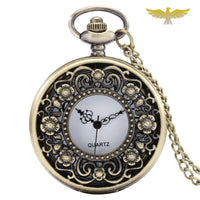 Montre collier rétro fleur vintage
