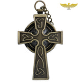 Montre collier vintage croix de bronze