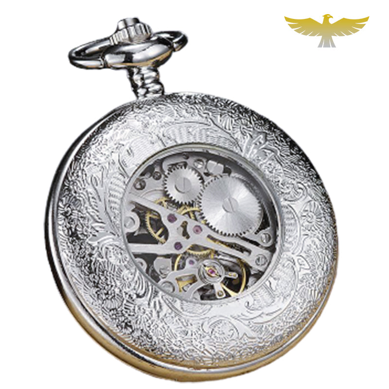 Montre De Poche Hampden Co 17 Bijoux Squelette Dos - Argent, Remontage à Clé, Vintage