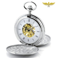 Montre de poche double clapet argent