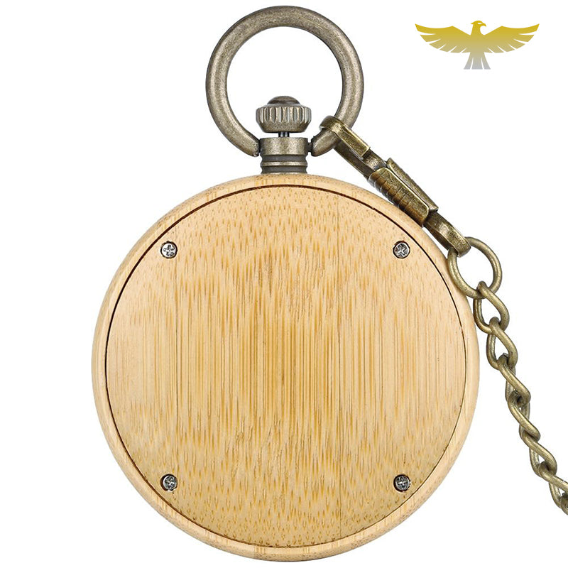 Montre de poche en bois hibou