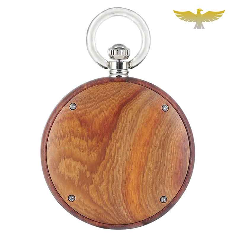 MONTRE DE POCHE GOUSSET EN BOIS TAMARIN ROUGE