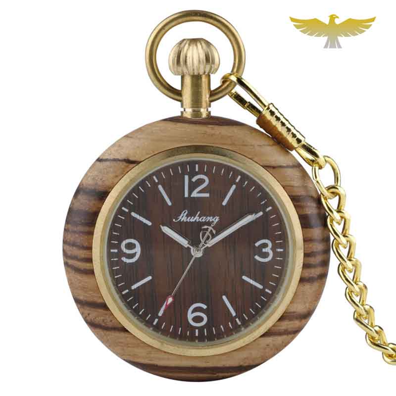 MONTRE DE POCHE GOUSSET EN BOIS ZEBRANO