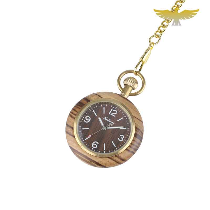 MONTRE DE POCHE GOUSSET EN BOIS ZEBRANO