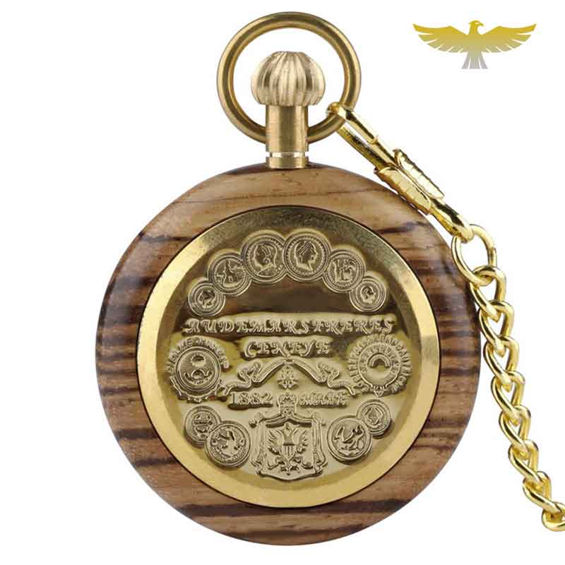 MONTRE DE POCHE GOUSSET EN BOIS ZEBRANO