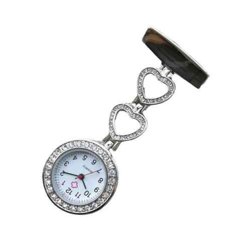 MONTRE INFIRMIÈRE PERSONNALISABLE A STRASS OR ROSE