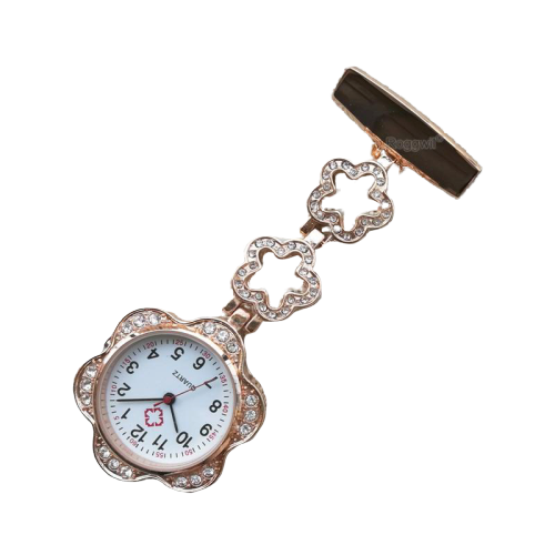 MONTRE MÉDICALE INFIRMIÈRE PERSONNALISABLE A STRASS OR