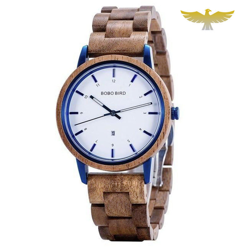 Montre en bois femme à quartz chêne marinière