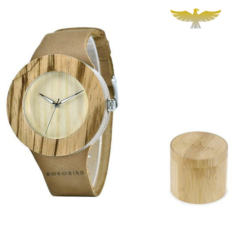 Montre en bois femme à quartz couleur chêne