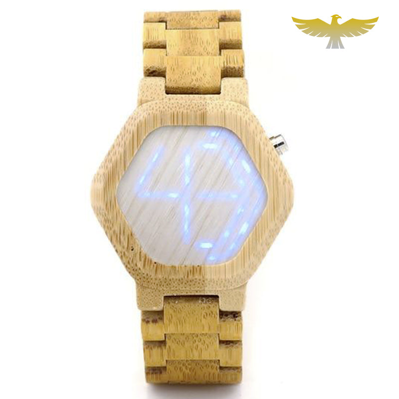 Montre en bois femme moderne à led