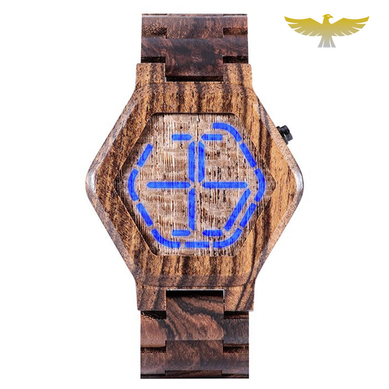 Montre en bois femme moderne à led