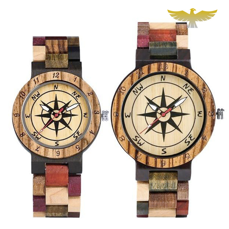 Montre en bois femme navigation à quartz