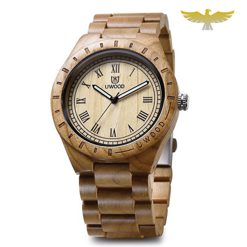 Montre en bois homme à quartz chêne clair