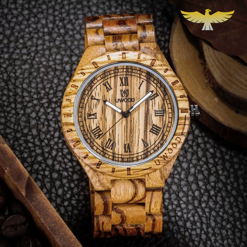 Montre en bois homme à quartz chêne clair