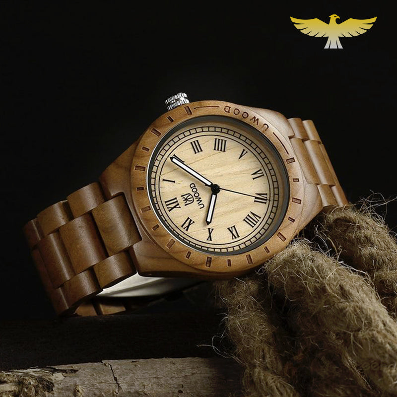 Montre en bois homme à quartz chêne clair