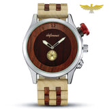 Montre en bois homme à quartz militaire waterproof