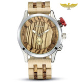 Montre en bois homme à quartz militaire waterproof