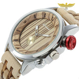 Montre en bois homme à quartz militaire waterproof