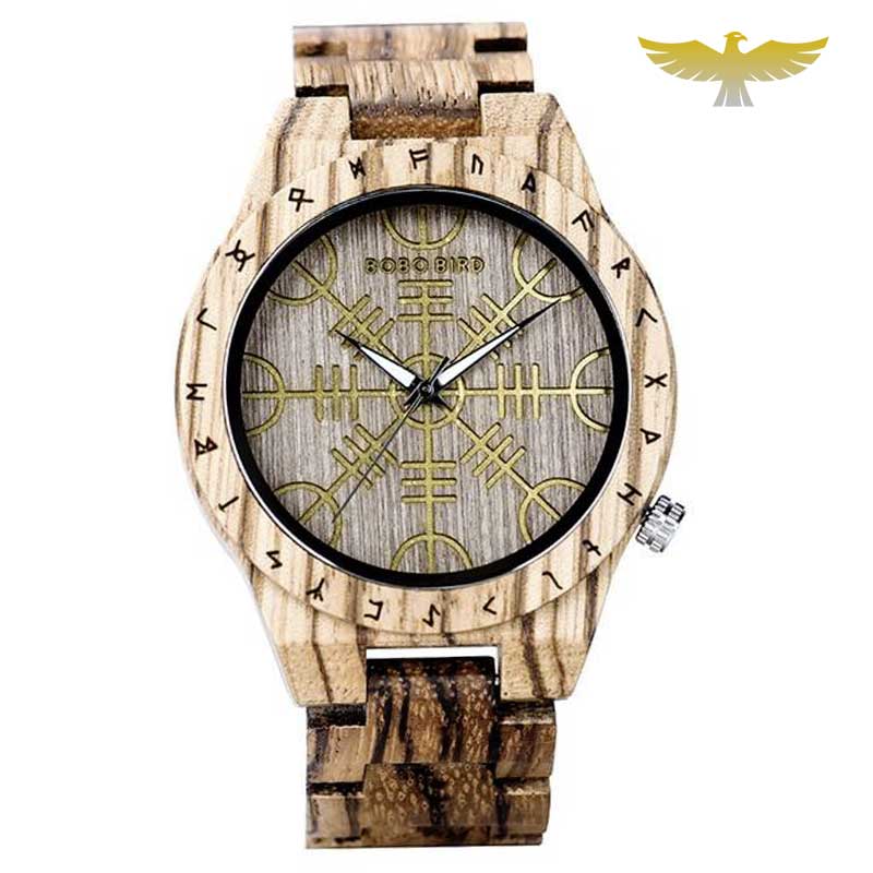 Montre en bois homme acajou et ébêne à quartz