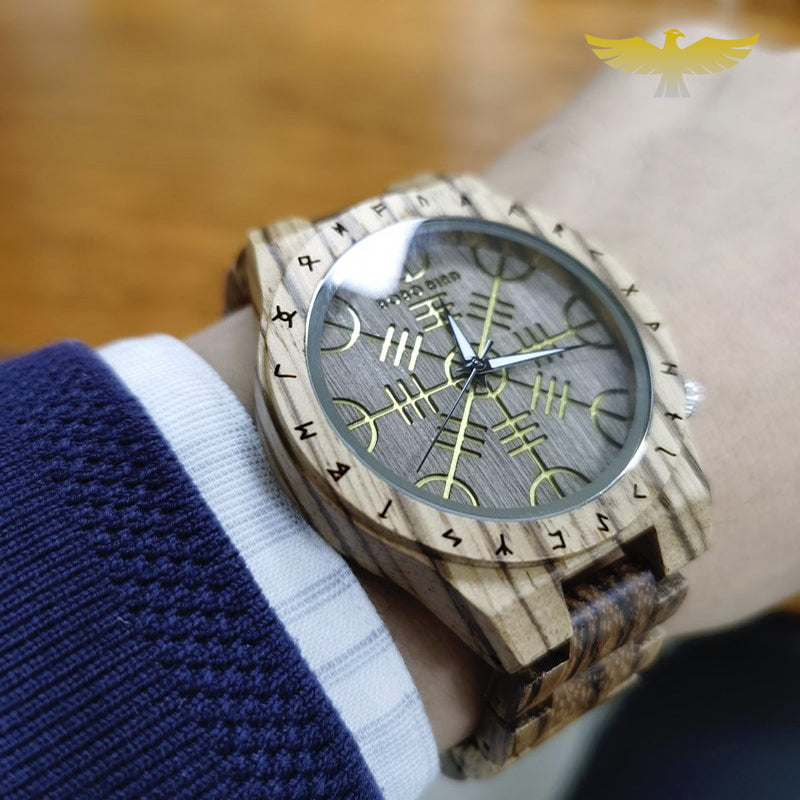 Montre en bois homme acajou et ébêne à quartz