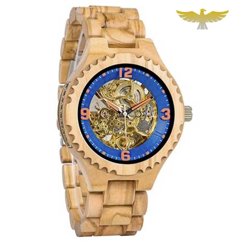 Montre en bois homme automatique chêne blanc