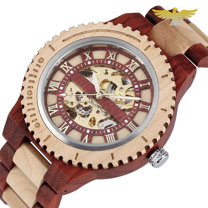 Montre en bois homme automatique REDFIRE