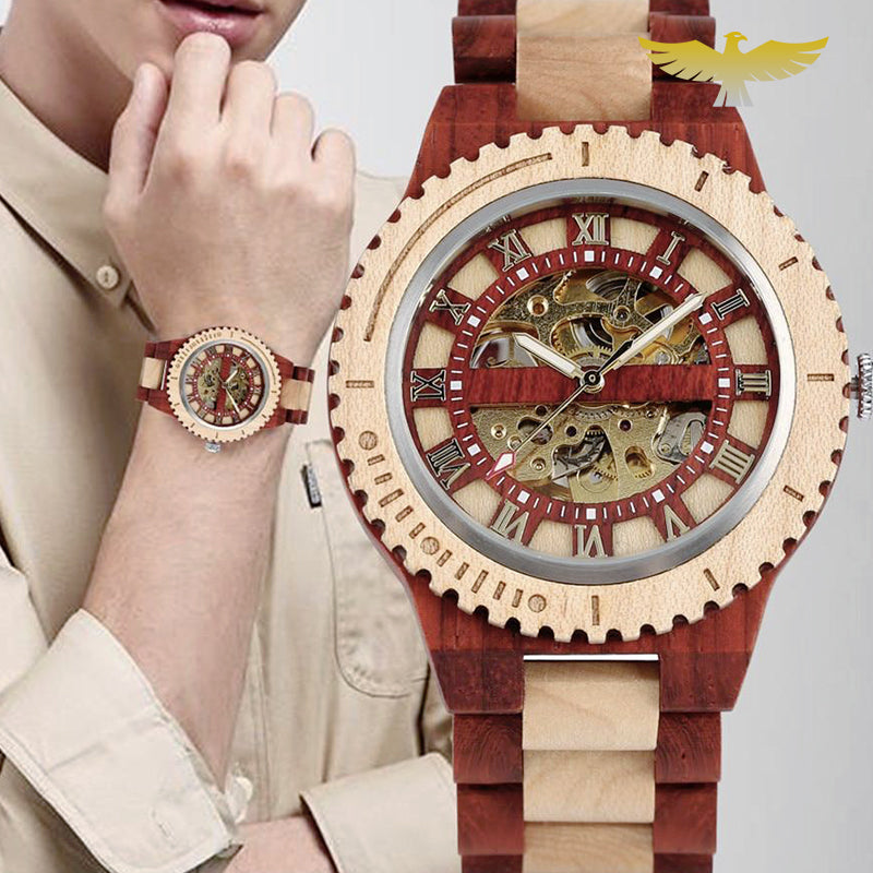 Montre en bois homme automatique REDFIRE