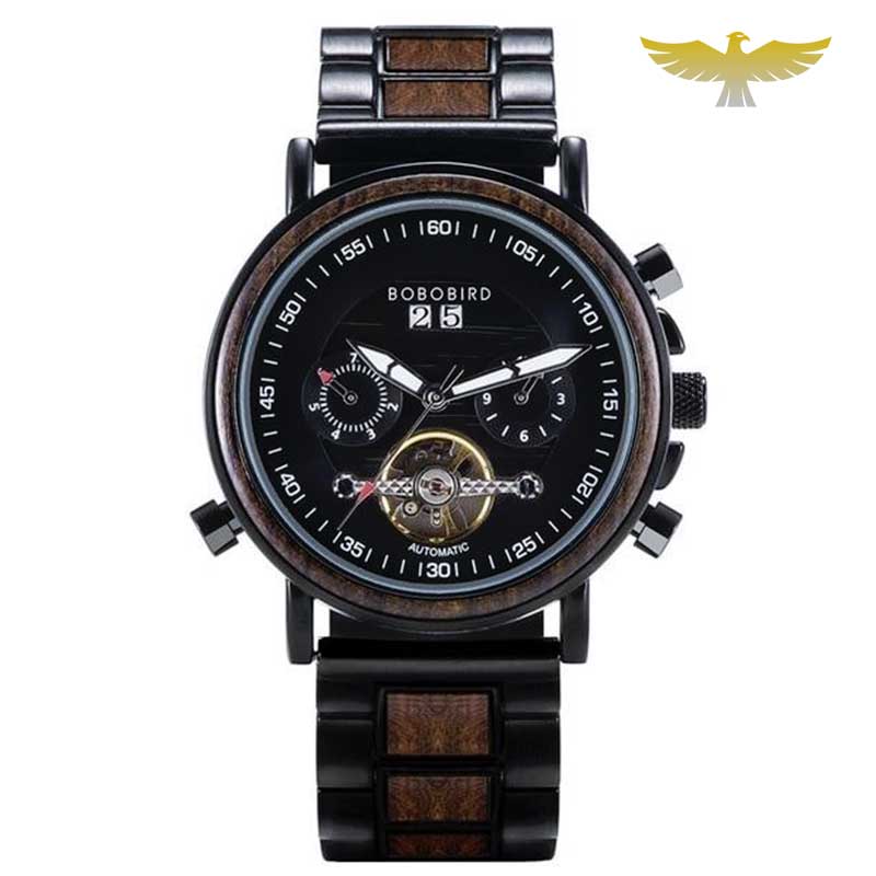 Montre en bois homme automatique sport