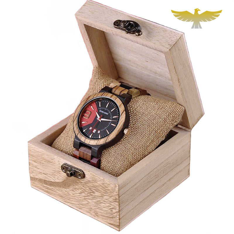 Montre en bois homme avec boite personnalisable