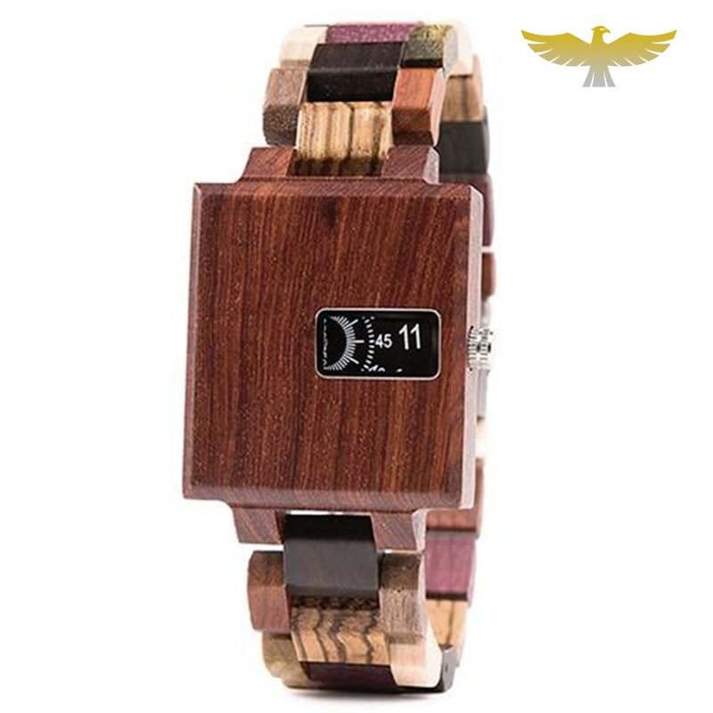 Montre en bois homme carré