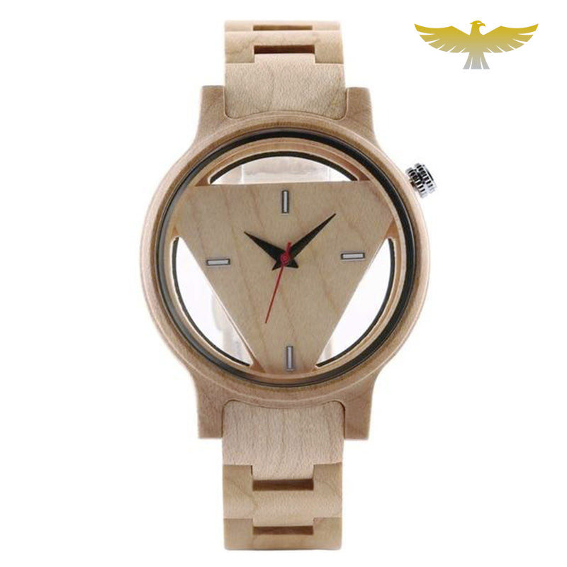 Montre en bois homme et femme géométrie inversée