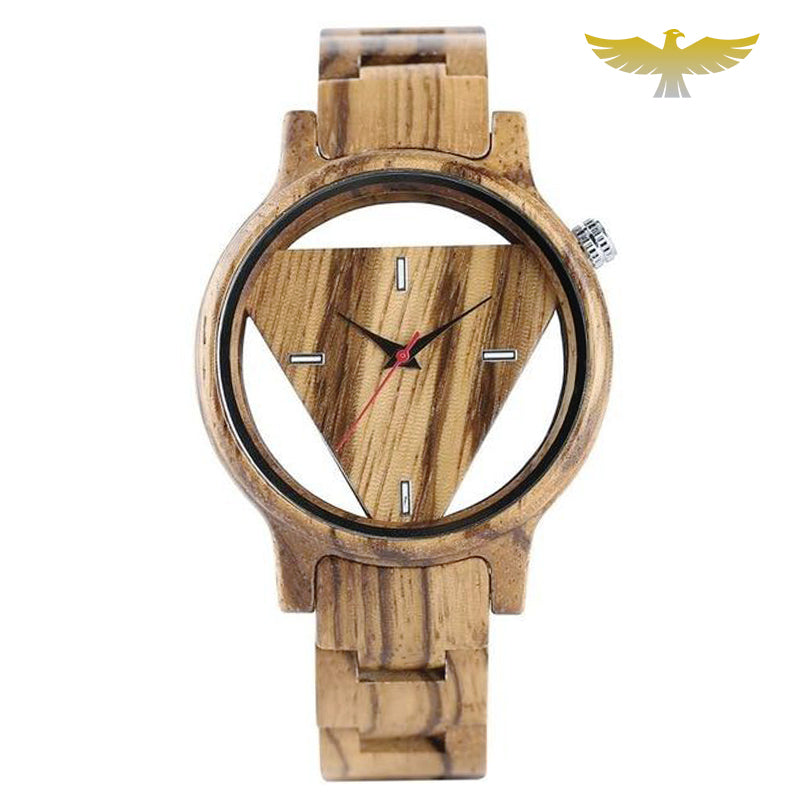 Montre en bois homme et femme géométrie inversée