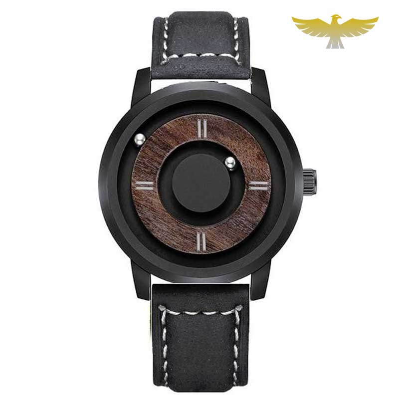 Montre en bois homme magnétique à quartz