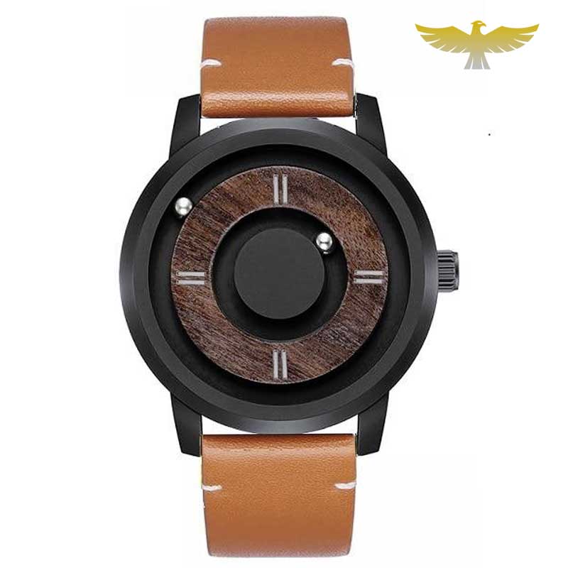 Montre en bois homme magnétique à quartz