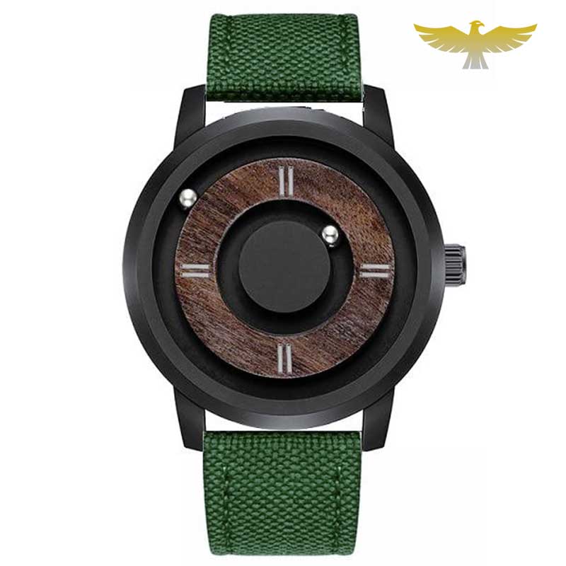 Montre en bois homme magnétique à quartz