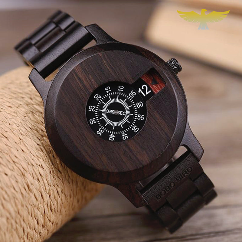 Montre en bois homme moderne quartz