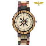 Montre en bois homme navigation à quartz