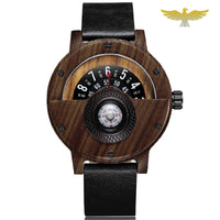 Montre en bois homme navigation boussole