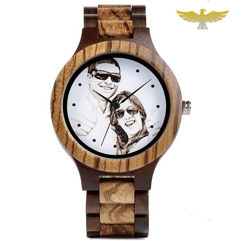 Montre en bois personnalisable et boite en bambou