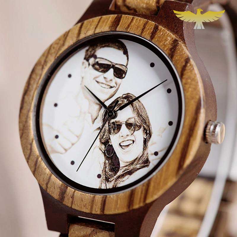 Montre en bois personnalisable et boite en bambou