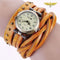 Montre femme bracelet cuir noir Orange