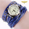 Montre femme bracelet cuir noir Bleu