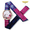 Montre foulard à fleurs Rose et bleu